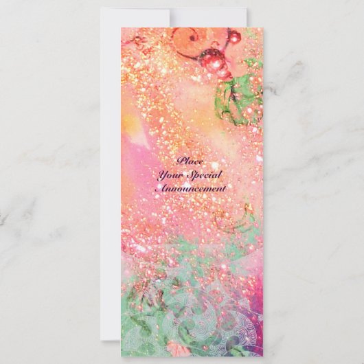 Invitation VAGUES, rouge vif vert bleu rose or scintille (Dos)