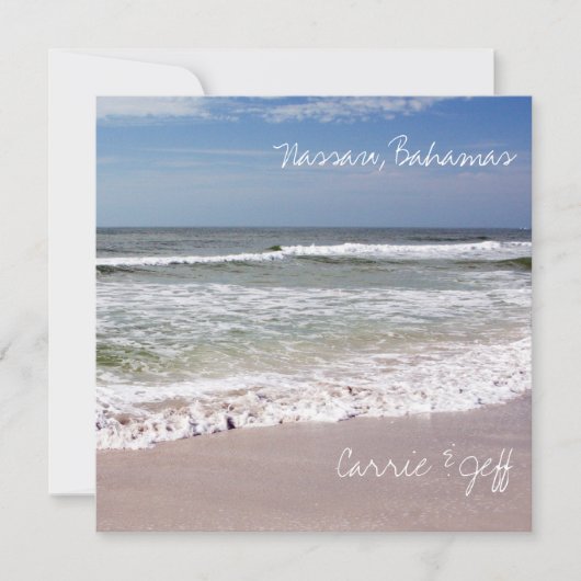 Invitation Vagues se brisant sur la plage de sable (Devant)