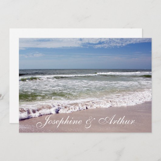 Invitation Vagues Se Brisant sur la Plage Sablonneuse (Devant / Derrière)