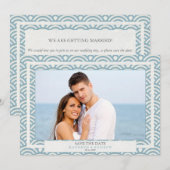 Invitation Vagues Seigaiha japonaises Enregistrer la date Pho (Devant / Derrière)