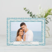 Invitation Vagues Seigaiha japonaises Enregistrer la date Pho (Debout devant)