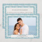 Invitation Vagues Seigaiha japonaises Enregistrer la date Pho (Devant / Derrière)