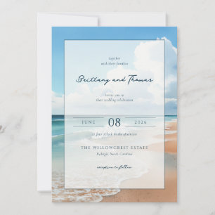 Invitation Vagues sereines de la plage bleue