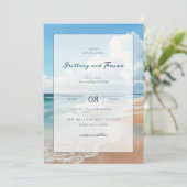 Invitation Vagues sereines de la plage bleue (Debout devant)