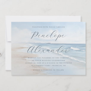 Invitation Vagues sereines pastel de plage