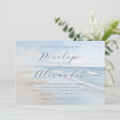 Invitation Vagues sereines pastel de plage (Debout devant)