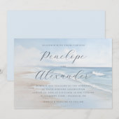 Invitation Vagues sereines pastel de plage (Devant / Derrière)