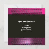 Invitation VAGUES STYLÉES MONOGRAMME, rose, améthyste violet (Dos)