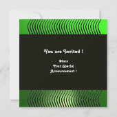 Invitation VAGUES STYLÉES MONOGRAMME, vert émeraude (Dos)