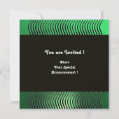 Invitation VAGUES STYLÉES MONOGRAMME, vert jade (Dos)