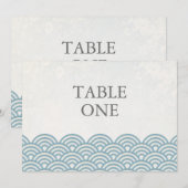 Invitation Vagues stylisées Seigha japonaises Grand numéro de (Devant / Derrière)