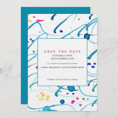 Invitation Vagues tropicales abstraites mariage enregistrer l (Devant / Derrière)