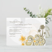 Invitation Vagues tropicales Hibiscus jaune Destination Maria (Debout devant)