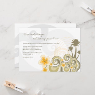 Invitation Vagues tropicales Hibiscus jaune Destination Maria