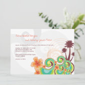 Invitation Vagues tropicales Hibiscus Orange Destination Mari (Debout devant)