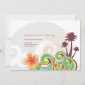 Invitation Vagues tropicales Hibiscus Orange Destination Mari (Dos)
