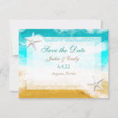 Invitation Vagues turquoise au bord de l'océan Enregistrer la (Devant)