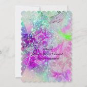 INVITATION VAGUES VIOLET ROSE TEAL BLEU ABSTRACT EN ÉTOILES (Devant)