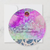 INVITATION VAGUES VIOLETTES ROSE TEAL BLEU ABSTRACT EN ÉTOILE (Dos)