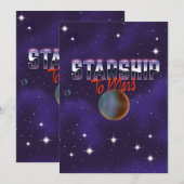 Invitation Vaisseau spatial pour l'aimant de Mars (Devant / Derrière)