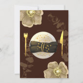 Invitation Vaisselle florale dorée pour dîner Iftar de Ramada (Dos)