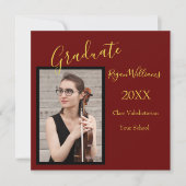 Invitation Valedictorian Photo personnalisée Couleurs de l'éc (Devant)