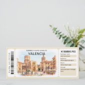 Invitation Valencia Spain Trip Boarding Pass Ticket (Debout devant)