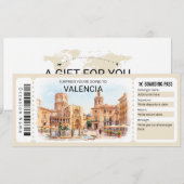 Invitation Valencia Spain Trip Boarding Pass Ticket (Devant / Derrière)