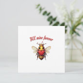 Invitation Valentin drôle de jeu de mots abeille  (Debout devant)