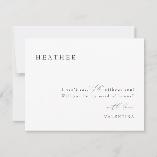 Invitation VALENTINA Classic Script Matron d'honneur proposit (Devant)