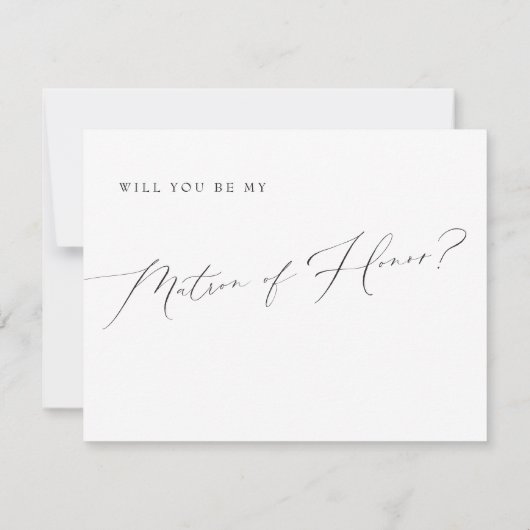 Invitation VALENTINA Classic Script Matron d'honneur proposit (Dos)