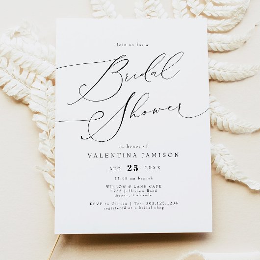 Invitation VALENTINA Élégant Mariage Minimaliste Script