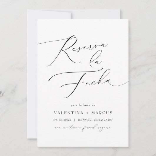 Invitation VALENTINA Elegant Minimalist Script Enregistrer la (Devant)