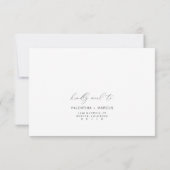 Invitation VALENTINA Elegant Minimaliste Script Wedding RSVP (Dos)