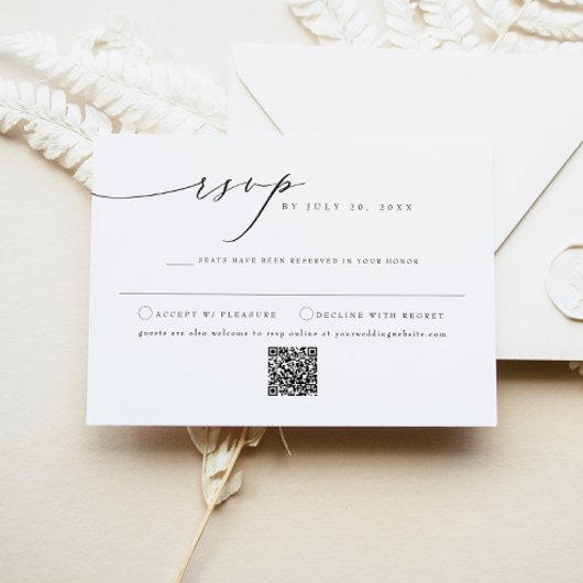 Invitation VALENTINA Elegant Minimaliste Script Wedding RSVP