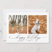 Invitation VALENTINA Elegant Script 2 Photo Joyeuses Fêtes (Devant)