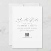 Invitation VALENTINA Elegant Script Photo Enregistrer la date (Dos)