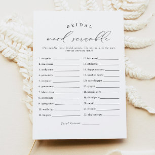 Invitation VALENTINA Jeu de mots mêlés élégant pour mariage a