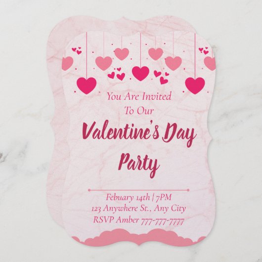 Invitation Valentine (Devant / Derrière)