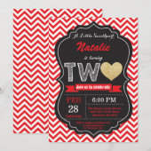 Invitation Valentine 2ème anniversaire Little Sweetheart (Devant / Derrière)