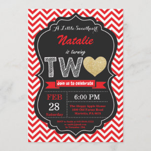 Invitation Valentine 2ème anniversaire Little Sweetheart