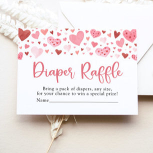 Invitation Valentine Baby shower amoureuse Raffle de couche