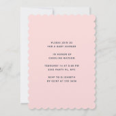 Invitation Valentine Baby shower de filles de coeur (Dos)