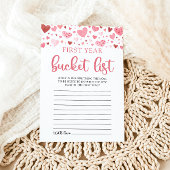Invitation Valentine Baby shower première année Bucket List J