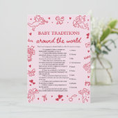 Invitation Valentine Baby Traditions Around The World Game (Debout devant)