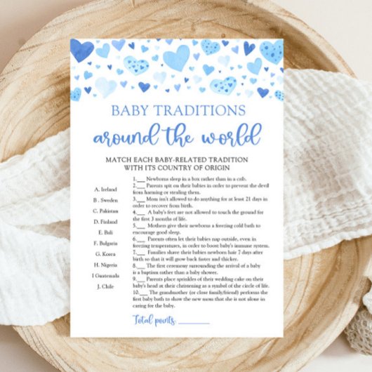 Invitation Valentine Baby Traditions autour du monde jeu