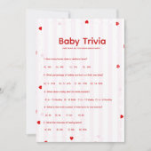 Invitation Valentine Baby trivia Baby shower game Card (Devant)
