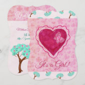 Invitation Valentine Blossoms adorable FÊTE DES MARIÉES BÉBÉ (Devant / Derrière)