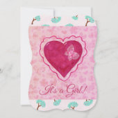 Invitation Valentine Blossoms adorable FÊTE DES MARIÉES BÉBÉ (Devant)