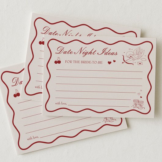 Invitation Valentine Bridal Shower Date Night Ideas Card